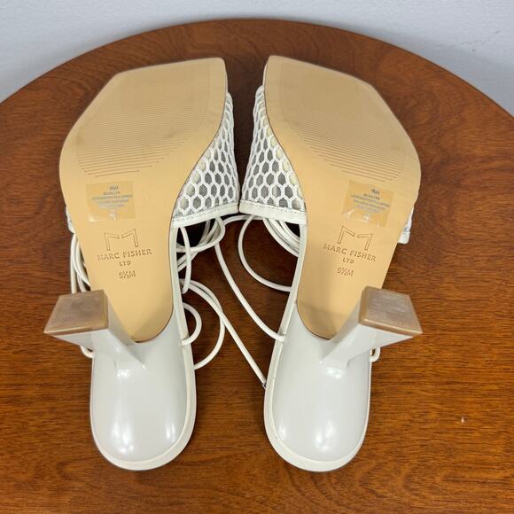 Marc Fisher LTD Dallyn Ankle Tie Sandal in Ivory Size 9.5 - Picture 8 of 9